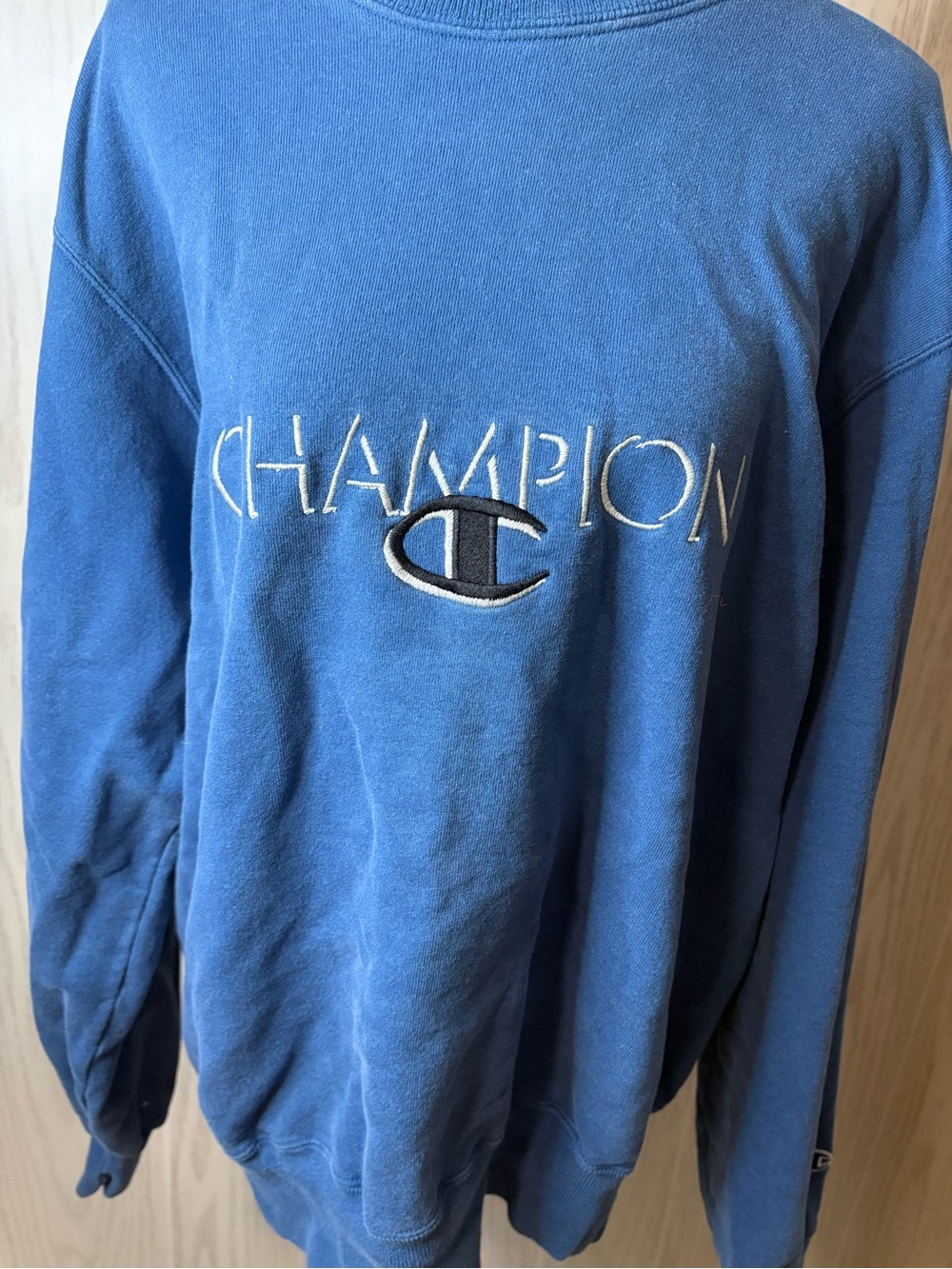 Champion Reverse Weave‎ Crewneck Sweatshirt Blue  Athletic Large Embroidered